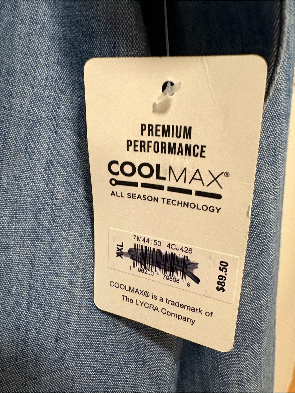 NWT Lucky Brand CoolMax Men's Light Blue Chambray Button-Down Shirt Size XXL - Picture 6 of 12
